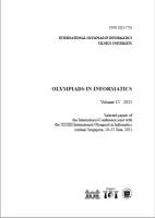 Revista Olympiads in informatics - nº 15 - 2021-06