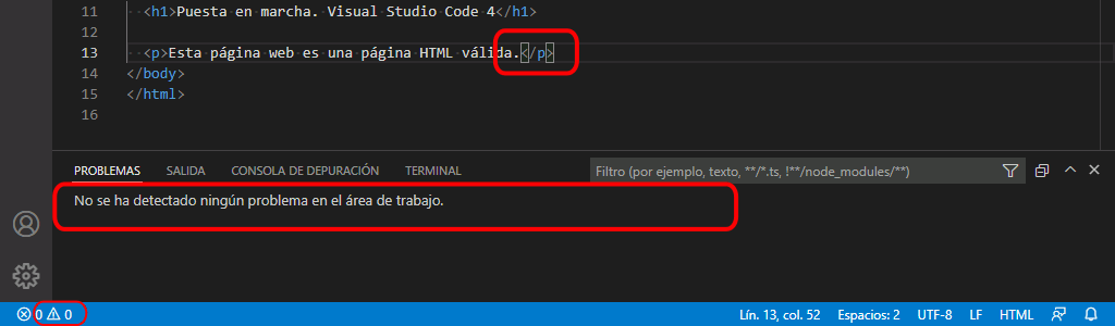 VSC. Error Close HTML/XML Tag