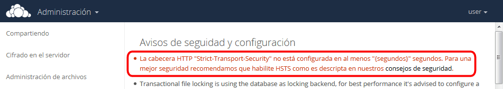 ownCloud. HTTP Strict Transport Security