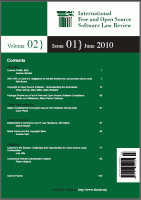 Revista Int. FOSS Law Review nº vol 2 nº 1 - 2010-06