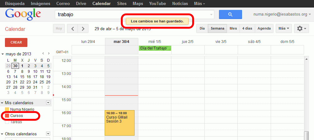 Calendar. Añadir nuevo calendario