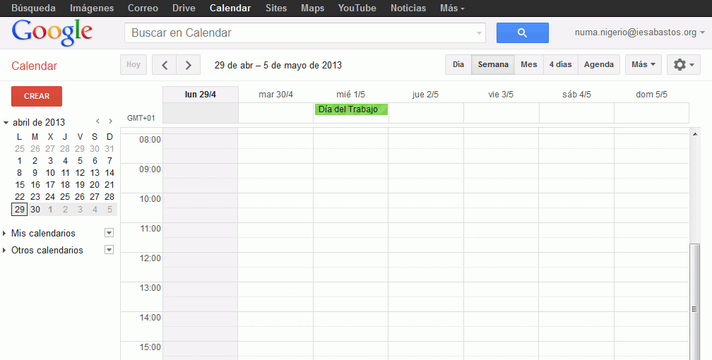 Entrar en Calendar e Interfaz. Calendar. Google Apps. Bartolomé Sintes
