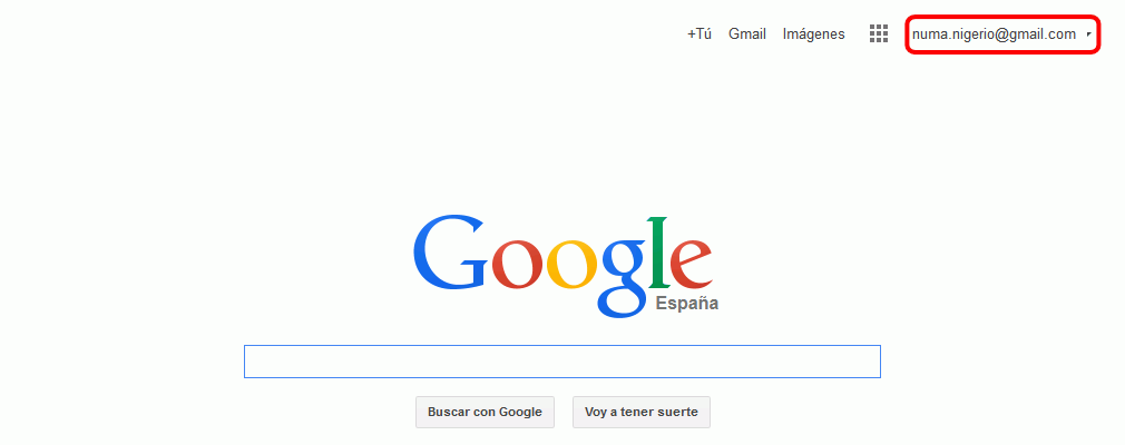 Gmail. Bandeja de entrada del usuario