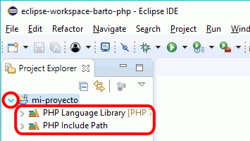 Eclipse PHP - Creación de nuevo proyecto