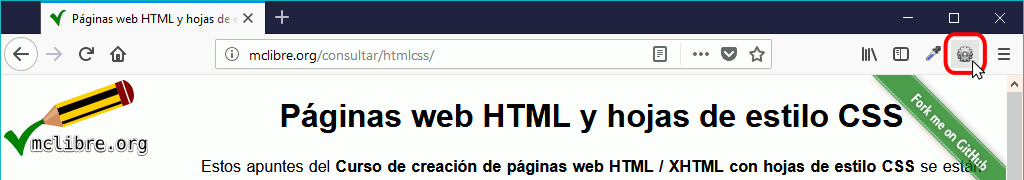 Firefox. Extensión Web Developer