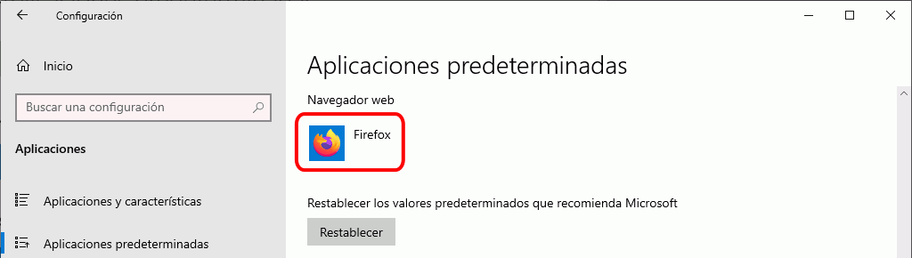 Firefox - Configurar como predeterminado