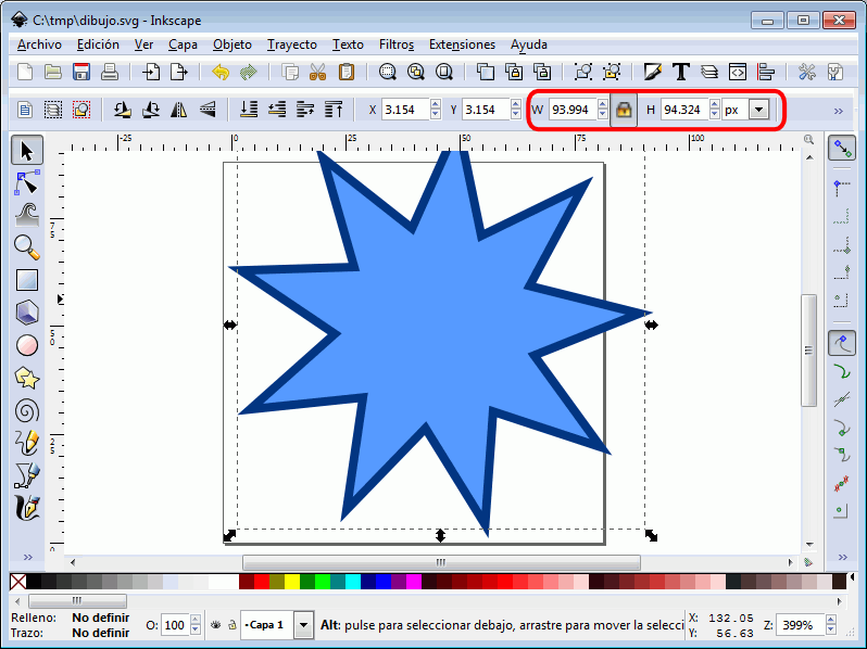 Inkscape. Ajustar tamaño de la imagen 4