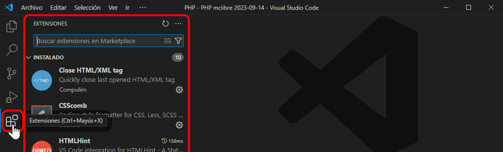 VSC. Problema en extensión PHP CS Fixer