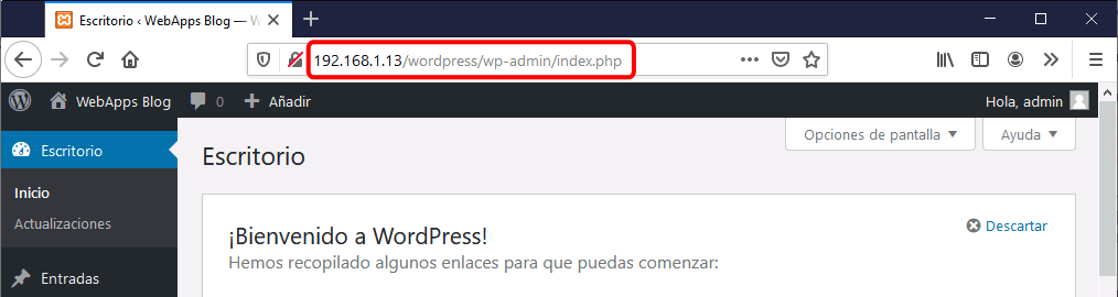 WordPress. Acceso desde otros ordenadores