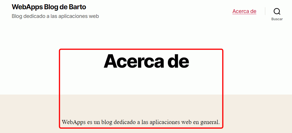 WordPress. Página