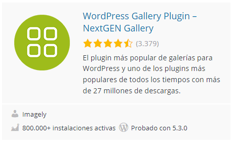 WordPress. Plugin NextGEN Gallery