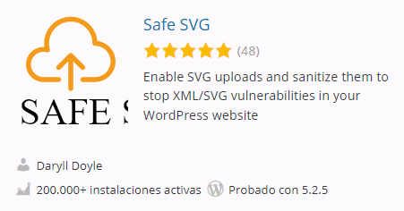 WordPress. Plugin Safe SVG