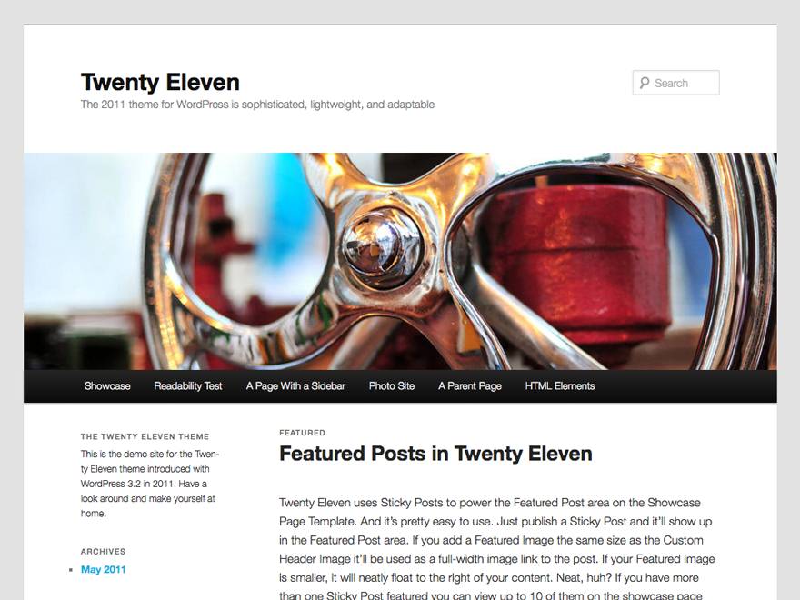 WordPress. Tema Twenty Eleven