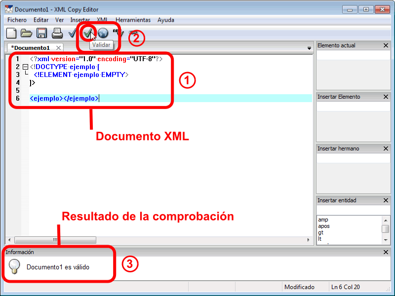 XML Copy Editor - Validar documentos