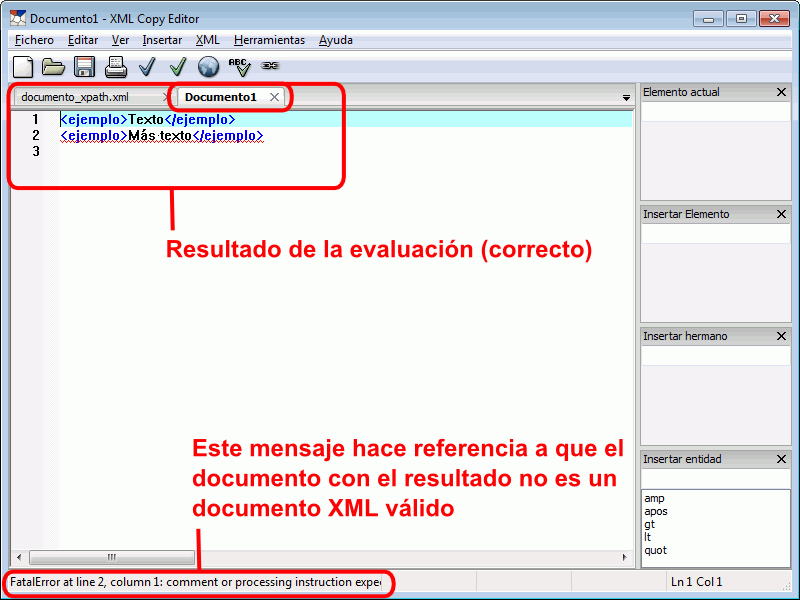 XML Copy Editor - Evaluar expresiones XPath